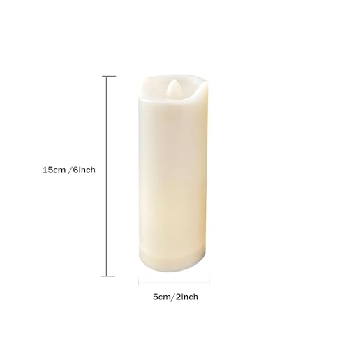 Image of 2 Pack LED Flameless Candles with Remote Battery Operated Outdoor LED Lights 2 inchx 6 inch Fake Flickering Waterproof Candles for Home Decorations Garden Decor Wedding Party Christmas Party