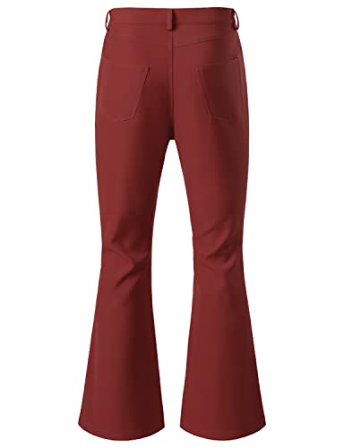 JOGAL Mens Bell Bottom Pants 70s Disco Outfits Slim Fit Retro Flared Trousers2