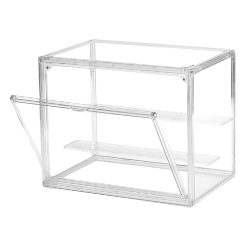 YFFSFDC シルフィエル フィギュアケース UVカット付き 高透明度 アクリル製 収納・展示ケース 磁石式 前扉 組立簡単 組み立て式 積み重ね可能 省スペース 防水防塵 大容量 多用途能 (27×18×22cm 仕切り板付き)