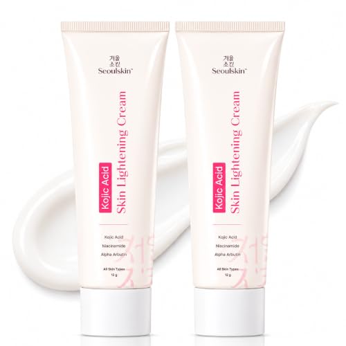 Image of Seoulskin Kojic Acid Skin Lightening Cream, Pack of 2 | With Kojic Acid, Niacinamide & Alpha Arbutin | Skin Brightening Moisturizer for Glowing Skin | Helps Reduce Dark Spots, Pigmentation & Tan | For Men & Women