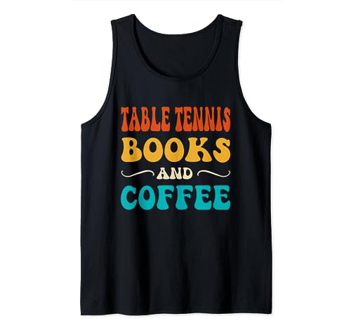 Herren Groovy Lustige Tischtennisbücher Kaffee Lesen Tischtennis Tank Top