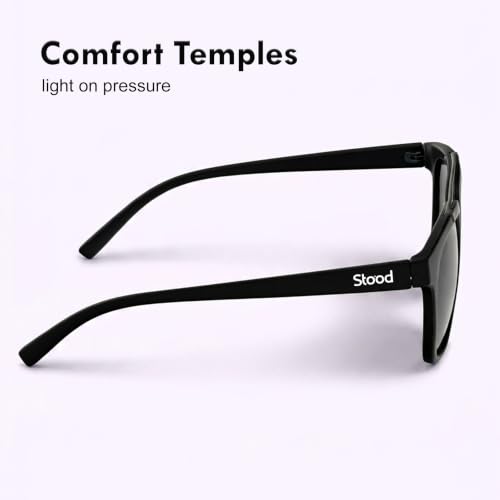 Image of Stood Techy Serie Sunglasses |Rounded Square | UV Protected | Matte | Double Metal Bridge | Medium | Men & Women | SG-STD0021