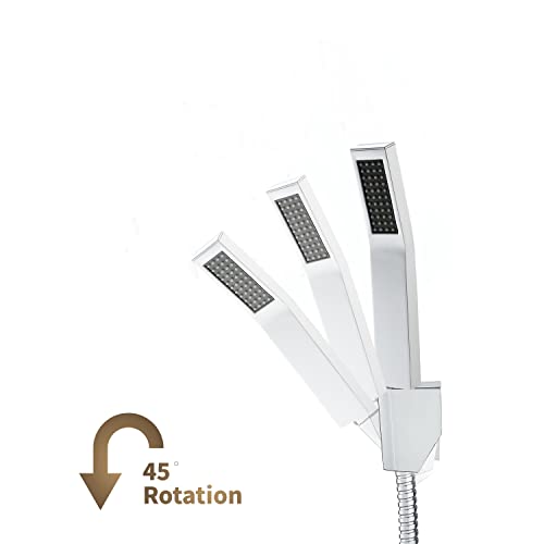 Kit de Regadera Manual Cromo Alta Presión con Manguera y Soporte miniatura 4