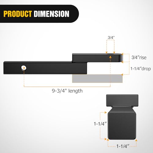 Image of Nilight Trailer Hitch Mount Fits 1-1 /4 inch Receiver Tubes 3500 lbs 3 /4-Inch Hole 1-1 /4 inch Drop 3 /4 inch Rise Not Include Hitch pin