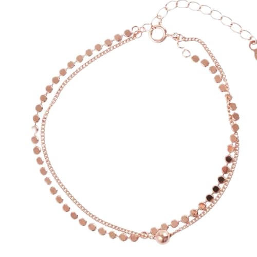 Collier double couche en argent pour femmes - Chaîne de clavicule élégante