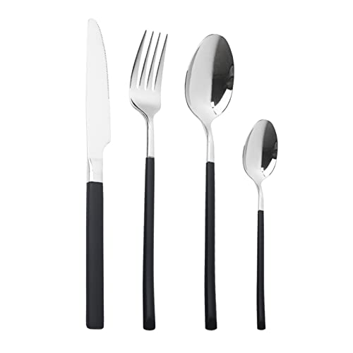 Ménagère 16 pièces acier 304 avec grand couteau de cuisine et fourchette