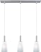 Carte 3 Light Pendant Finish / Height / Glass / Bulb Type: Satin Nickel / 11" / White Zebra / LED