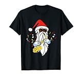 African American Santa Playing the Saxophone Jazz Christmas T-Shirt
