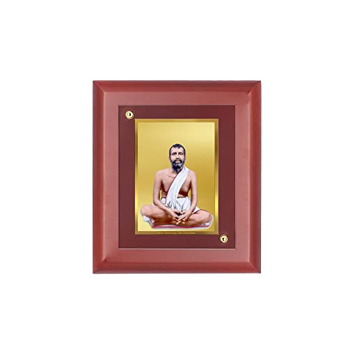 Image of DIVINITI Prima Pure 24K Gold Plated Ram Krishna Religious Frame - Luxury Home, Office & Mandir Decor | Premium Gold Foil Artwork in MDF Frame | Table Top Display (21.5 X 17.5 CM)