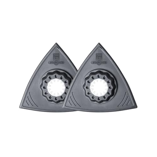 Fein Starlock Triangular Backing Pad Set with Hook & Loop Attachment - Plastic Plate for Scratch-Free Sanding, Thin, Flat Version, 3-1/8