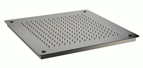 BERNSTEIN - Tête de Douche Encastrée Pommeau Plafond XXL 50x50cm Ultra Plat 2mm Acier Inoxydable Noir, Buses Anti-Calcaire, Effet Pluie - DPG5005