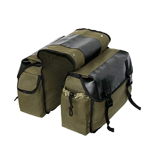 Alforja grande impermeable para motocicleta ACAGALA de lona, capacidad amplia, color verde musgo miniatura 1