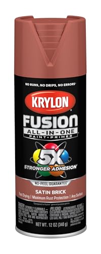Krylon Fusion All-In-One Adhesive Spray Paint for Indoor/Outdoor Use, 12 oz, Brick