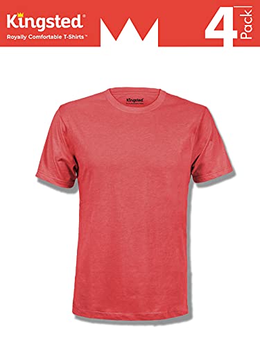 Kingsted T Shirts For Men Pack - Royally Comfortable - Soft & Smooth - Premium Cotton Blend - True Classic Fit - Short Sleeve Crewneck - Solid Color Assorted Multipack (Favorites, Large) #TOP3