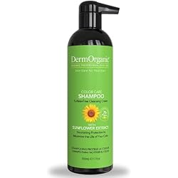 DermOrganic Color Care Shampoo 100% Sulfate-Free Cream Shampoo with Sunflower Anti-Fade Extract- 17 fl.oz