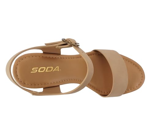 Image of Soda CHIVAS ~ Women's Bold Buckles Studded Wedge Sandal