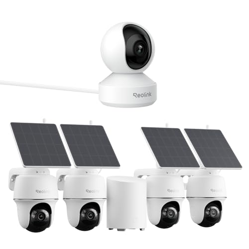REOLINK Security Cameras Wireless System, Argus PT+Home Hub Mini Bundle with E1 Zoom, Color Night Vision, Smart Detection, 2.4/5 GHz Wi-Fi, No Subscri