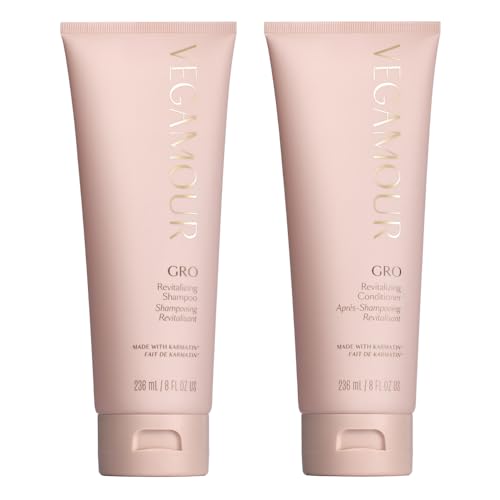 VEGAMOUR GRO Revitalizing Shampoo and Conditioner Duo Kit, Supports Thicker, Fuller Looking Hair, Formulated Without Sulfates for Thinning Hair with Vegan Keratin, Natural Citrus Scent