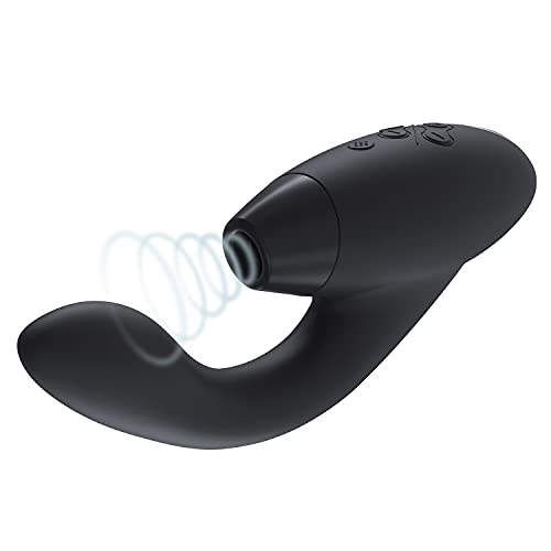 Womanizer Duo 1 Clitoris Sucking Vibrator for Women | Vibrating Suction Adult Sex Toy | Clitoral & G spot Stimulator | Dildo Clit Sucker | Rabbit Vibrator 12 Intensity Levels | Waterproof | Black