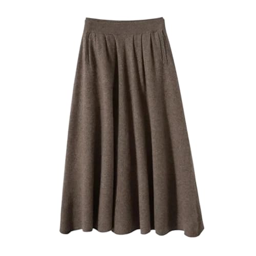 Women with Pockets Skirts Elastic Solid High Waist Female Slim Knitted Casual Long Skirt