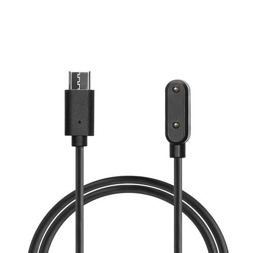 kwmobile Caricatore Compatibile con Huawei Band 10 / Band 9 8 7 6 / Watch Fit 2 / Watch Fit 3 / Honor Band 10 9 8 7 6 - Caricabatterie USB C Activity Tracker - Cavo Fitness Watch 100 cm Nero