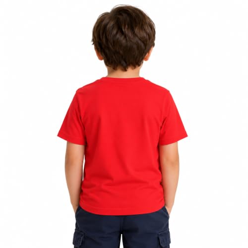 Image of Kids Round Neck Boys Tshirt | Short Sleeves | Natural Organic 100% Cotton Soft Comfortable Fabric | School Plain Color Original Branded Half Sleeve | T-Shirt for Boy Kid | Sleepwear Everyday Casual