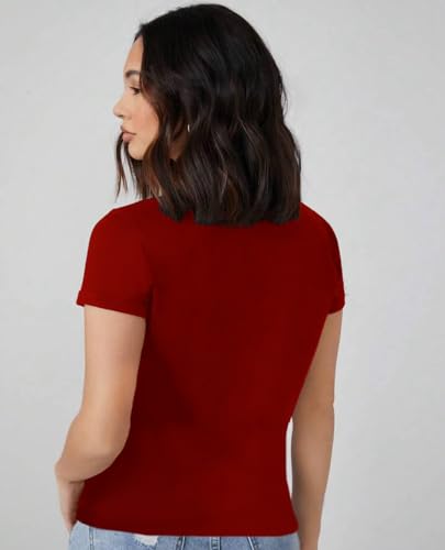 Image of THE DRY STATE Women Cotton Half Sleeve Round Neck Tshirt