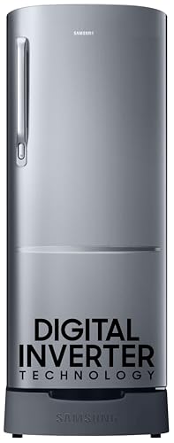Samsung 223 L, 3 Star, Digital Inverter, Direct-Cool Single Door Refrigerator (RR24C2823S8/NL, Silver, Elegant Inox, Base Stand Drawer)