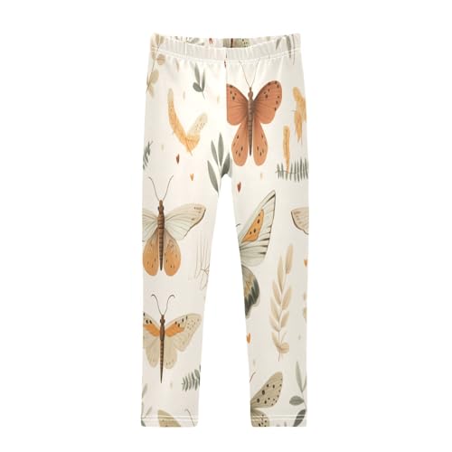 Bolaz Toddler Girls Leggings Printed Yoga Pants Leggings Orange Grey for Kids