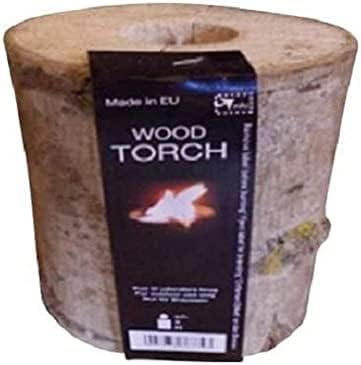 Candle light in the real trunk I romantic lighting for garden and patio I original outdoor wood decoration I natural stump with candle 2 pack