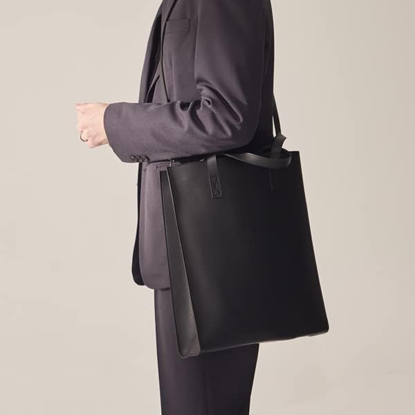 Messenger Bag for Men & Women - Vegan Leather Square Laptop Bag (Fits 16-Inch) - Crossbody/Shoulder Bag with Strap - Image 3