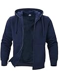Facitisu Men's Winter Hoodies Jackets Hooed Fleece Sweatshirt Wool Warm Thick Zipper Coats Big and Tall S-5XL Navy Medium