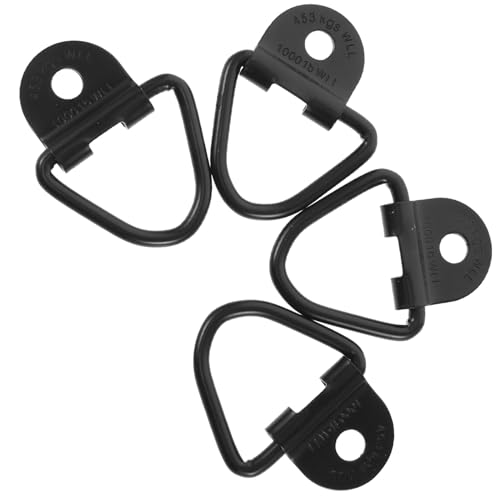 Healvian 4pcs Heavy Duty D-Ring Tie Down Anchors Carbon Steel Trailer Lashing Rings Screws and Washers for Truck Cargo Boat Load Securing