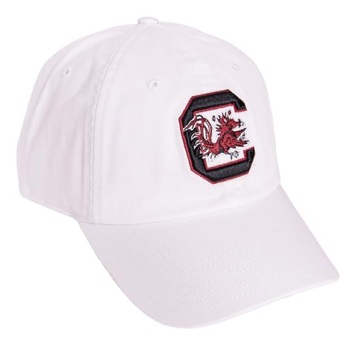 Desert Cactus University of South Carolina Baseball Hat Gamecocks USC Brimmed Embroidered Hats Cap Adjustable Cloth Strap Adult (Style A1) White