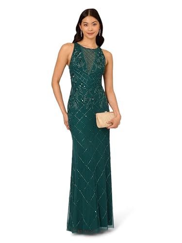 Image of Adrianna Papell Women's Bead Halter Long Dress