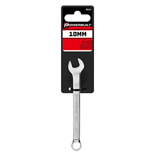 Image of Powerbuilt 10mm Combination Wrench, Metric 12 Point Double Ended Box and Open End, 15 Degree Offset - 644114