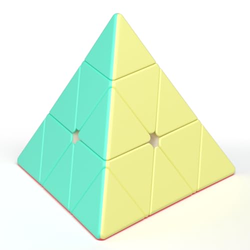 Vdealen Cubo Magico Pyraminx Cubo Puzzle Piramidale Tornitura Veloce E Regolare Giocattolo da Viaggio Twist per Bambini(Macaron)