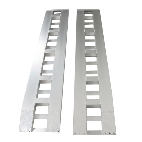 munirater 84 x 15 Inch Aluminum Trailer Ramps 3000Lbs Total Hook End Knife Foot 7 Inch Replacement for Loading Car Truck Tractor Lawn Mmower Motorcycle Garden Tractor
