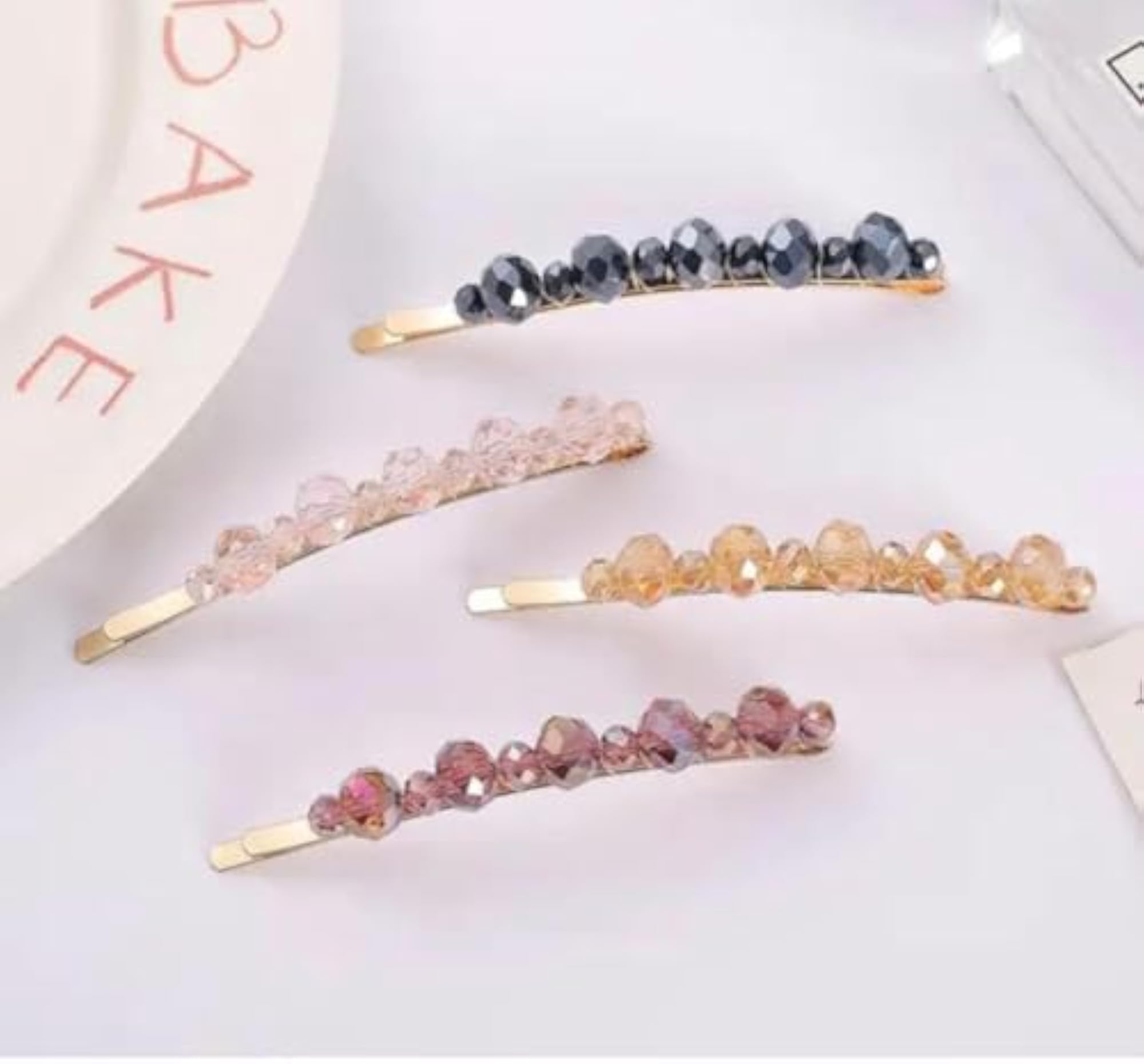 2 Pcs Colored Stone Hair Clips for Women