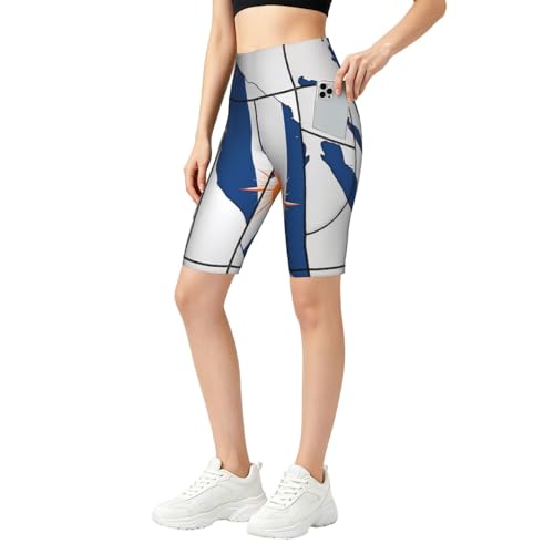 Short de sport taille haute pour yoga et running imprimé drapeau îles Marshall Map04