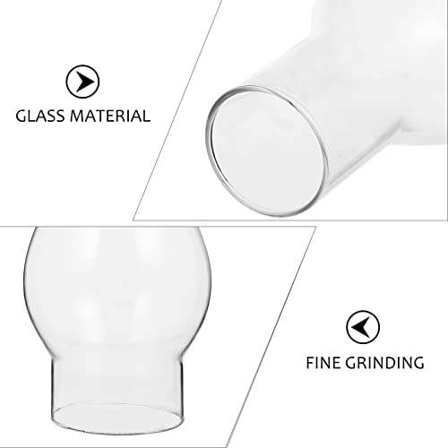 NUOBESTY Oil Lamp Chimney Glass Chimney Lamp Shade Handblown Clear Kerosene Lamp Shade Replacement for Vintage Oil Lamps 2 Inch Base - Image 3