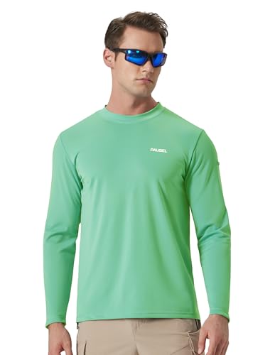 Men's Sun Protection Long Sleeve Swim Shirts Quick Dry Rash Guard Lightweight UPF 50+ Fishing Hiking Beach UV Shirt