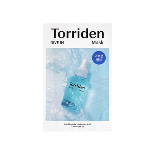 Torriden Dive In Mask | Korean Hydrating Face Mask with 5D Hyaluronic Acid | Deeply Moisturizing, Soothing & Boosts Skin Elasticity (1 Sheet Mask, 27ml)