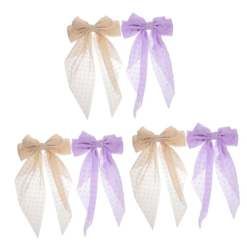 Nœud pour les cheveux de qualité supérieure | Set de 6 pinces en métal violet fille