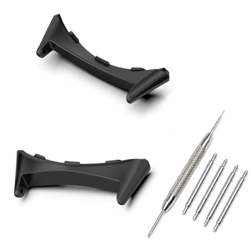 Sankel Compatible Connector for Google Pixel Watch 3 45mm, 22mm Stainless Steel Replaceable Band Adapter (Black)