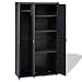 Festnjght Armario de Jardín con 3 Puertas y 4 Estantes Ajustables, Armario para Exterior, Armario de Almacenamiento Negro 97 x 38 x 171 cm