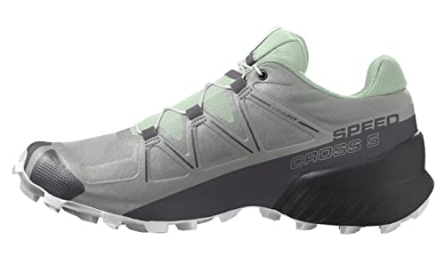 SALOMON Speedcross, Zapatillas de trail running para Mujer, Wrought Iron / Spray / White, 39 1/3 EU