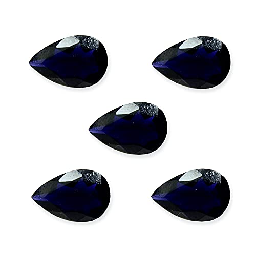 GEMSONCLICK AZUL IOLITE Forma de pera Joyas facetadas Haciendo suministro Chakra Curación de piedra de nacimiento 4x6 mm Cover