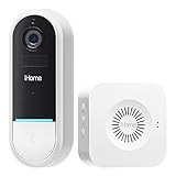 iHome Insight Smart Water Resistant Wireless Doorbell Camera with WiFi Motion Detector, 2-Way Audio, 1080p HD Video, Night Vision and Chime, Compatible with Alexa and Google Home