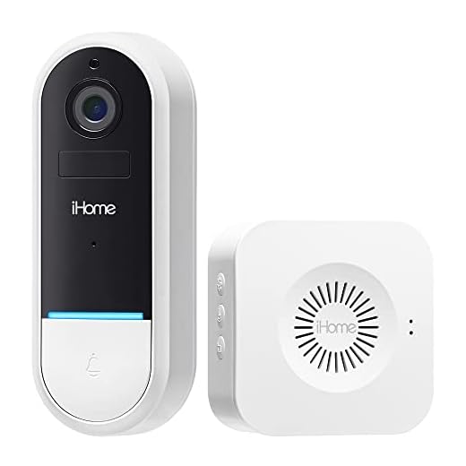 iHome Insight Smart Water Resistant  Wireless Doorbell Camera with WiFi Motion Detector, 2-Way Audio, 1080p HD Video, Night Vision and Chime, Compatible with Alexa and Google Home